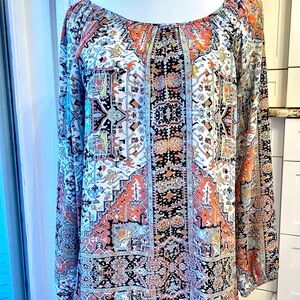 Tunic top in a print fabric. Size M  by Karen Kane